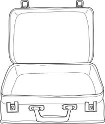 suitcase Luggage Vintage hand drawn cute vector line art illustration